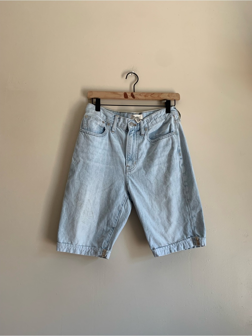 Madewell Light Blue Denim Bermuda Shorts Women Size 27 Perfect Vintage Jean